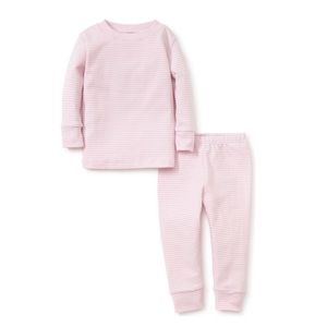 Kissy kissy pink stripe pajamas 12-18. Like new